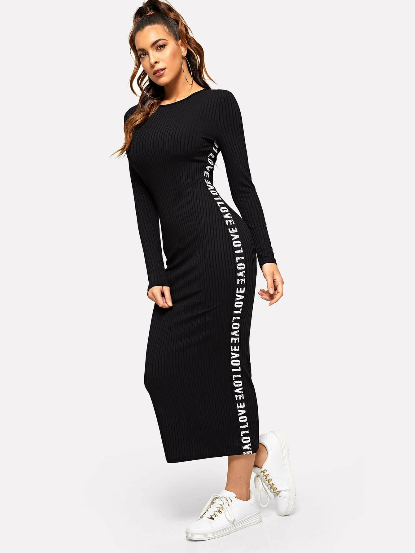 Shein black dress for women left view