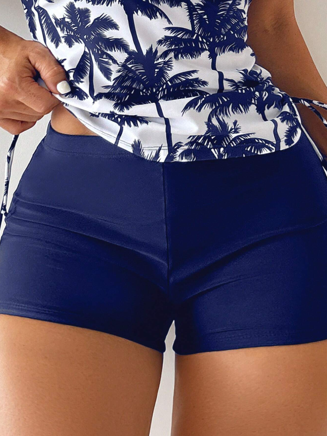Shein royal blue 2 piece tankini for women with removable padding short view