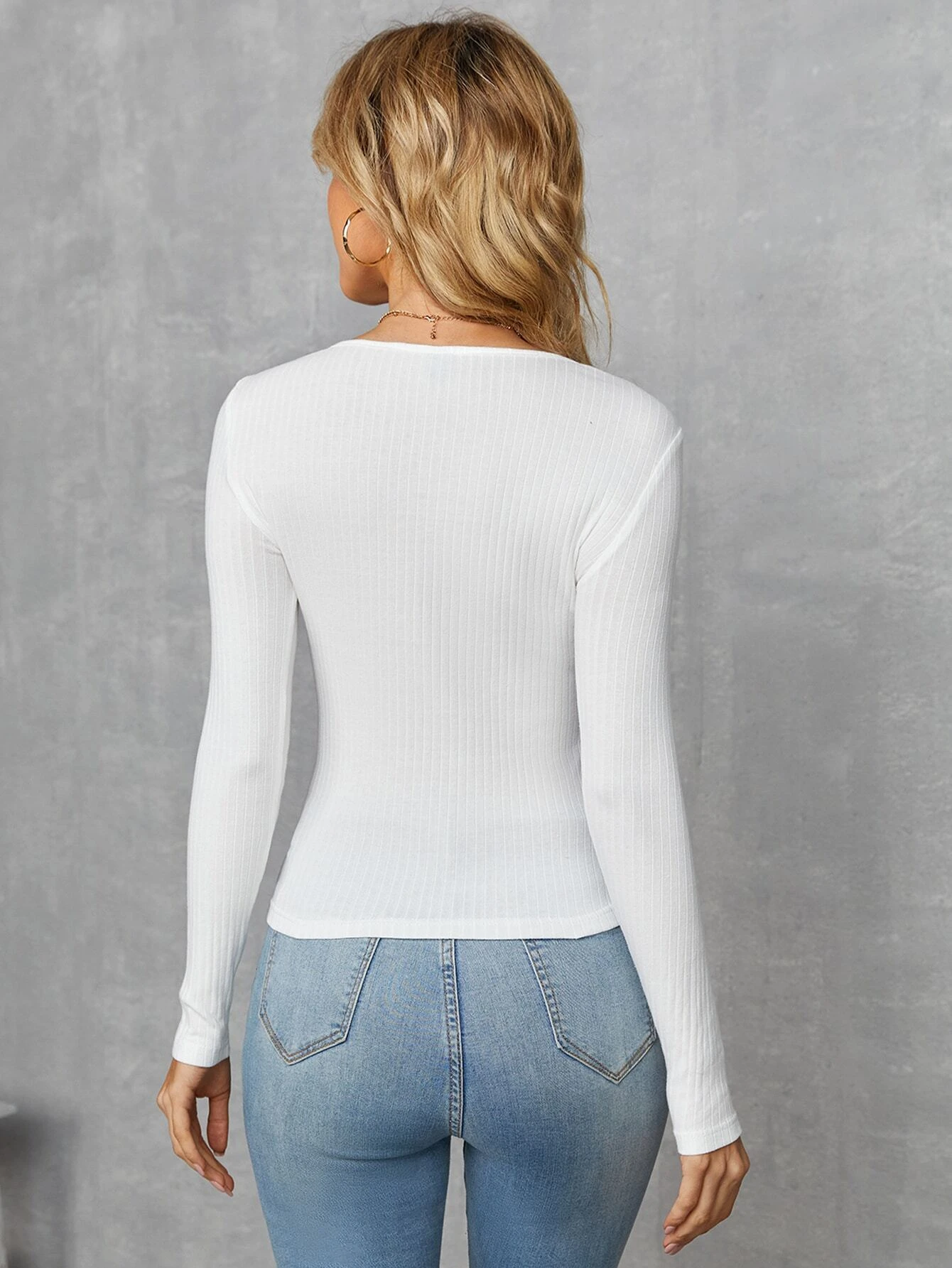 SHEIN Cutout Rib Knit Tee